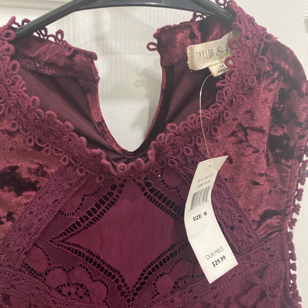 NWT velvet women’s blouse/top perfect for Valentine’s Day! - Picture 3 of 5